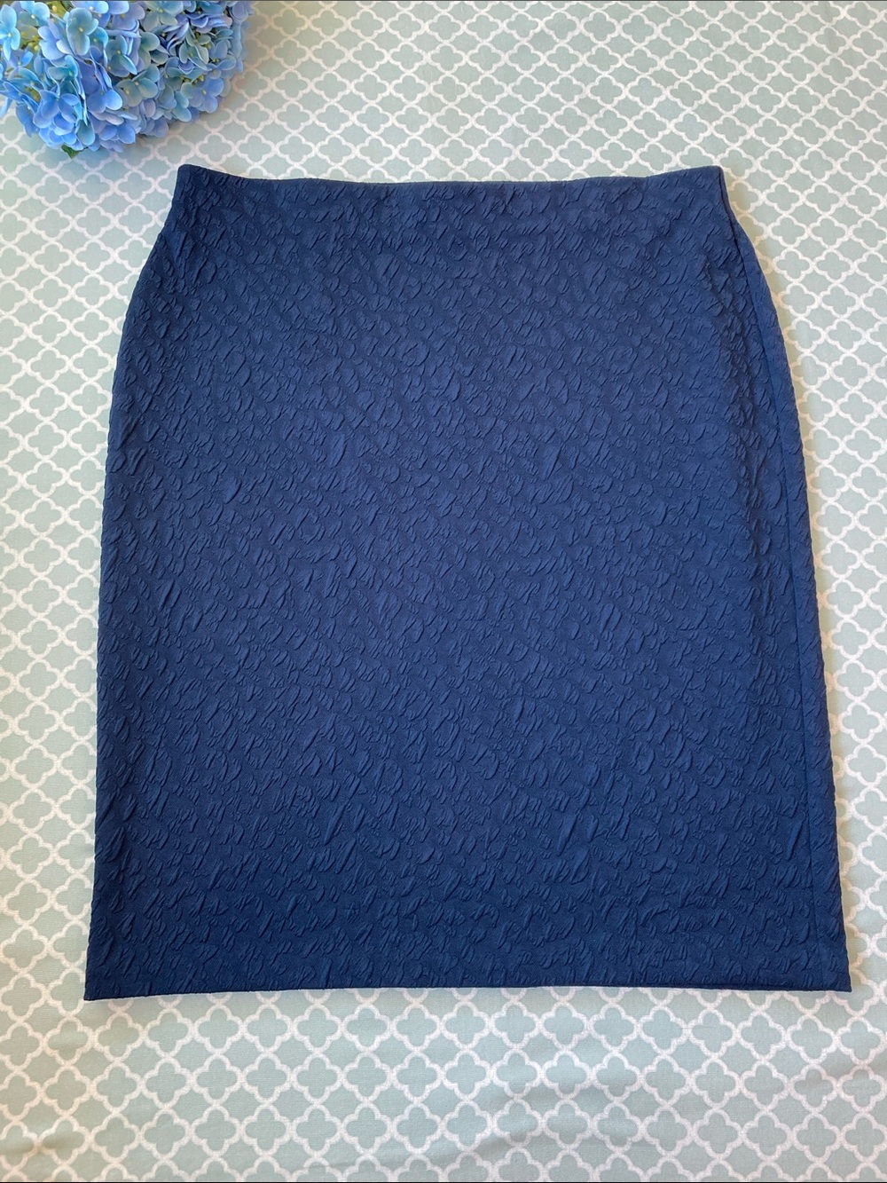 Cato Navy Leopard Pattern Pull On Pencil Skirt XL